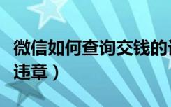 微信如何查询交钱的记录（微信如何查询交通违章）