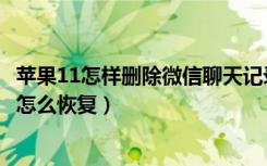 苹果11怎样删除微信聊天记录（苹果12微信聊天记录删除了怎么恢复）