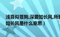 浅喜似苍狗,深爱如长风,所爱隔山海可平（浅喜似苍狗深爱如长风是什么意思）