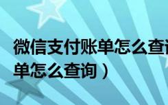 微信支付账单怎么查询两年前的（微信支付账单怎么查询）