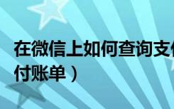 在微信上如何查询支付账单（微信如何查询支付账单）