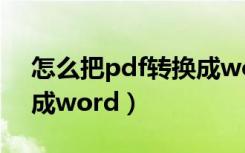 怎么把pdf转换成word呢（怎么把pdf转换成word）