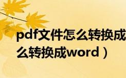 pdf文件怎么转换成word免费（pdf文件怎么转换成word）