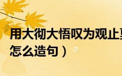 用大彻大悟叹为观止戛然而止造句（大彻大悟怎么造句）