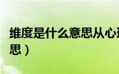 维度是什么意思从心理学上看（维度是什么意思）