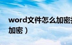 word文件怎么加密打不开（word文件怎么加密）