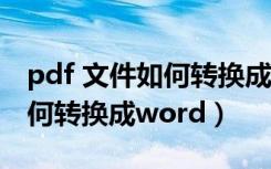 pdf 文件如何转换成word 文件（pdf文件如何转换成word）