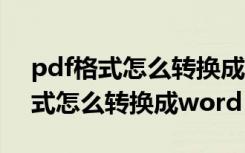 pdf格式怎么转换成word文档免费（pdf格式怎么转换成word）