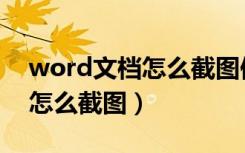 word文档怎么截图保存为图片（word文档怎么截图）