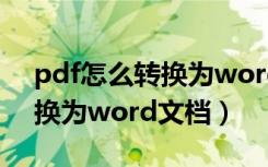 pdf怎么转换为word文档软件（pdf怎么转换为word文档）