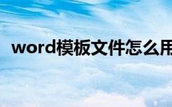 word模板文件怎么用（word模板怎么用）