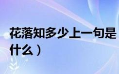 花落知多少上一句是（花落知多少的上一句是什么）