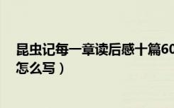 昆虫记每一章读后感十篇600字（《昆虫记》读后感600字怎么写）