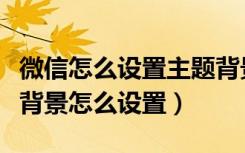 微信怎么设置主题背景简单的（微信设置主题背景怎么设置）