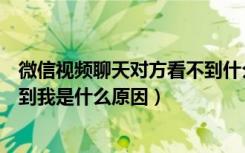 微信视频聊天对方看不到什么原因（微信视频聊天对方看不到我是什么原因）