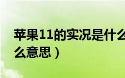 苹果11的实况是什么意思（苹果11实况是什么意思）