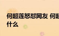 何超莲怒怼网友 何超莲为什么怒怼网友发生什么