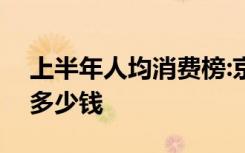 上半年人均消费榜:京沪超2万 上半年你花了多少钱