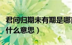 君问归期未有期是哪首诗（君问归期未有期是什么意思）