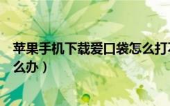 苹果手机下载爱口袋怎么打不开（苹果手机爱口袋打不开怎么办）