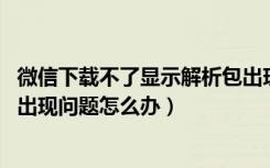 微信下载不了显示解析包出现问题（微信下载不成功,解析包出现问题怎么办）