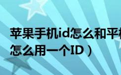 苹果手机id怎么和平板通用（苹果手机和平板怎么用一个ID）