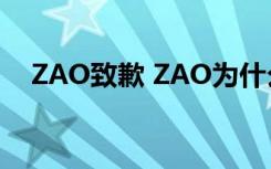 ZAO致歉 ZAO为什么要道歉ZAO是什么