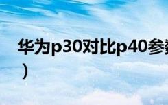 华为p30对比p40参数（华为p30和p40对比）