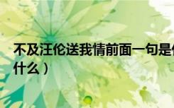 不及汪伦送我情前面一句是什么（不及汪伦送我情上一句是什么）