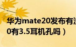 华为mate20发布有没有耳机孔（华为mate20有3.5耳机孔吗）