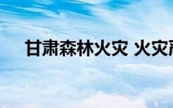 甘肃森林火灾 火灾严重吗救援情况如何