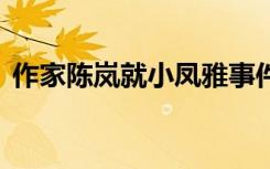 作家陈岚就小凤雅事件道歉 她是如何道歉的