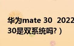 华为mate 30  2022年还能用吗（华为mate30是双系统吗?）