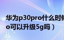 华为p30pro什么时候能升级5g（华为p30pro可以升级5g吗）