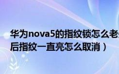 华为nova5的指纹锁怎么老是亮着（华为nova5pro锁屏之后指纹一直亮怎么取消）