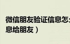 微信朋友验证信息怎么看全部（微信怎么发信息给朋友）