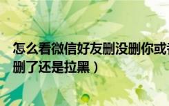 怎么看微信好友删没删你或者拉黑（微信怎么看出对方把你删了还是拉黑）