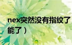 nex突然没有指纹了（nex突然不能用指纹功能了）