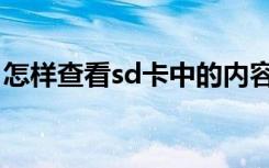 怎样查看sd卡中的内容（如何查看sd卡内容）