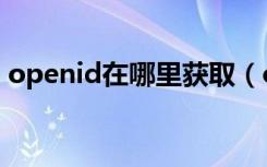 openid在哪里获取（openld为空怎么处理）