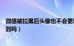 微信被拉黑后头像也不会更新了（微信拉黑后头像更新能看到吗）