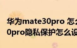 华为mate30pro 怎么设置隐私（华为mate30pro隐私保护怎么设置）