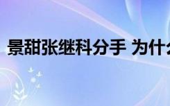 景甜张继科分手 为什么分手原因具体啥情况