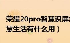 荣耀20pro智慧识屏怎么打开（荣耀20pro智慧生活有什么用）