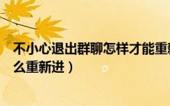 不小心退出群聊怎样才能重新进群（微信视频群聊退出来怎么重新进）