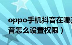 oppo手机抖音在哪开通权限（oppo手机抖音怎么设置权限）