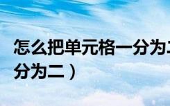 怎么把单元格一分为二（怎么把单元格上下一分为二）