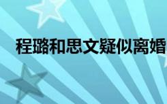 程璐和思文疑似离婚 他们之间发生了什么