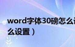 word字体30磅怎么设置（word字体20磅怎么设置）