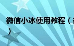 微信小冰使用教程（微信小冰为什么不能用了）